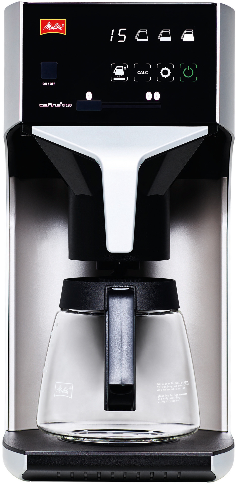 Filterkaffeemaschine 1,80 l mit Glaskanne / ohne Wasseranschluss / 230 V