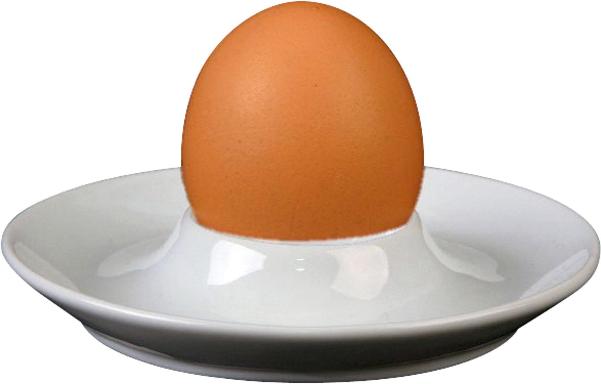 Eierbecher mit großer Ablage, 12,5 cm weiß, VPE 6