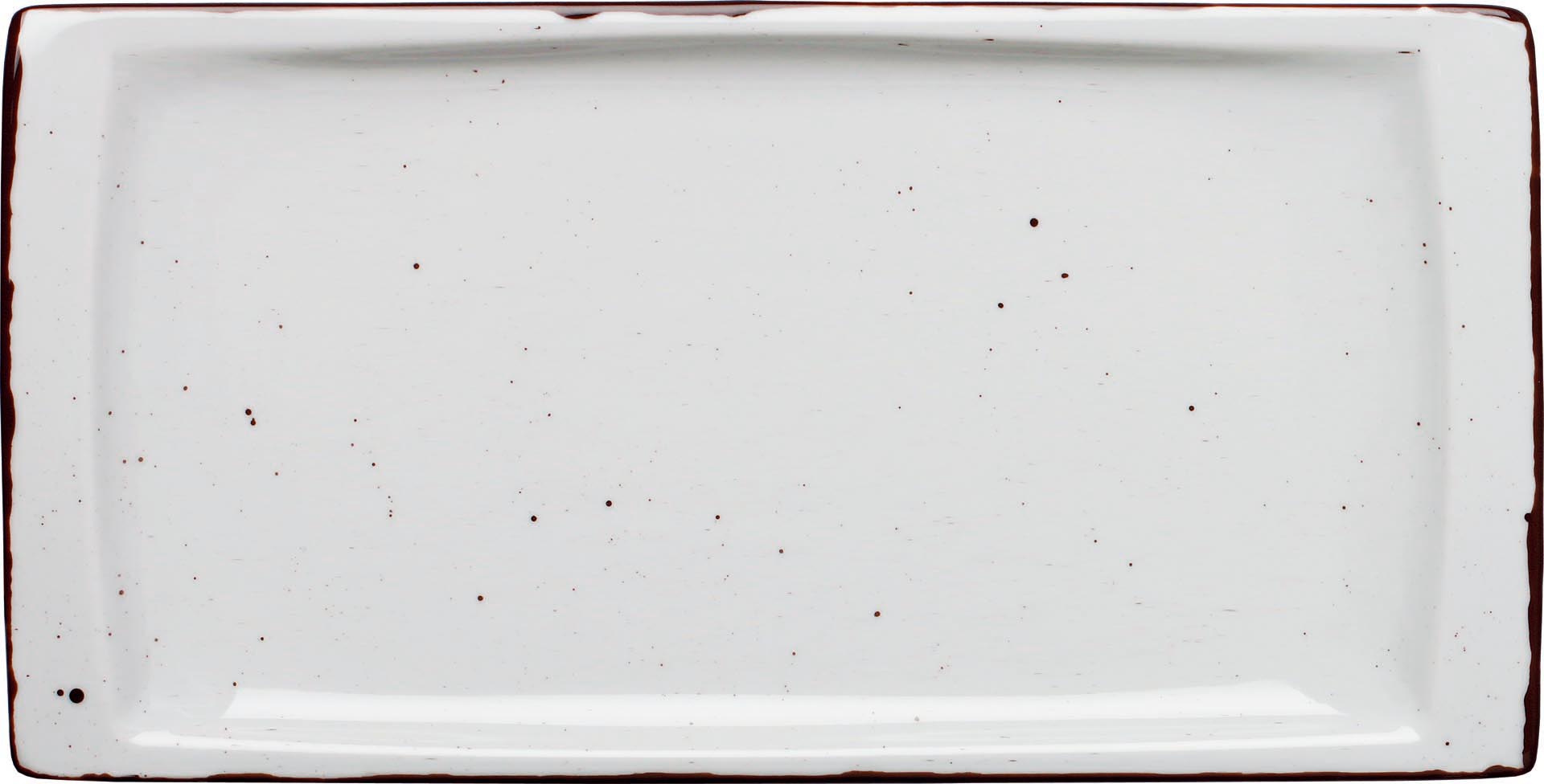 Granja weiß, Platte flach eckig 36 x 18 cm