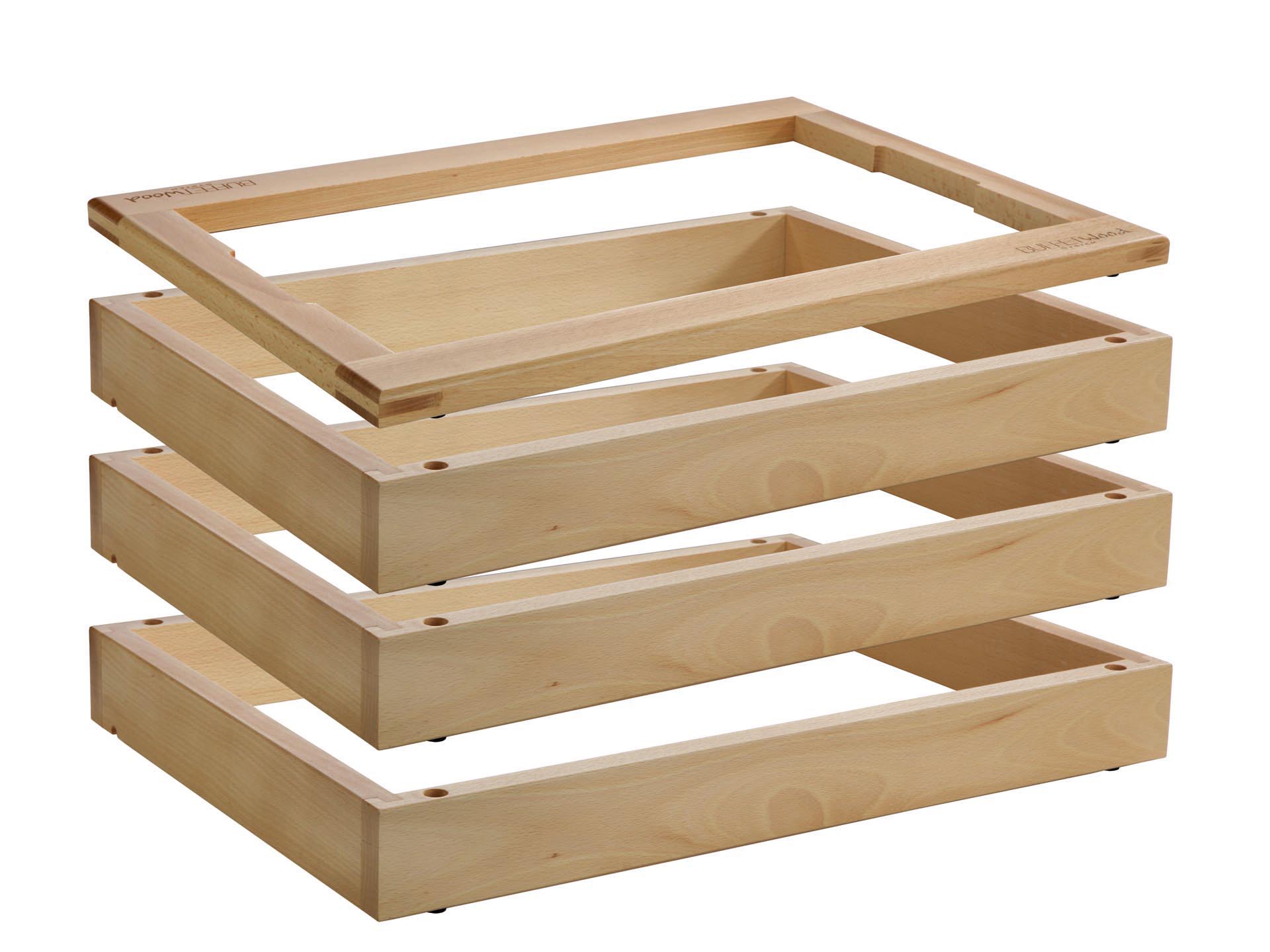 Basiselement + Rahmen Wasserbad 4er-Set # 155505 - Buffet-System "Wood"
