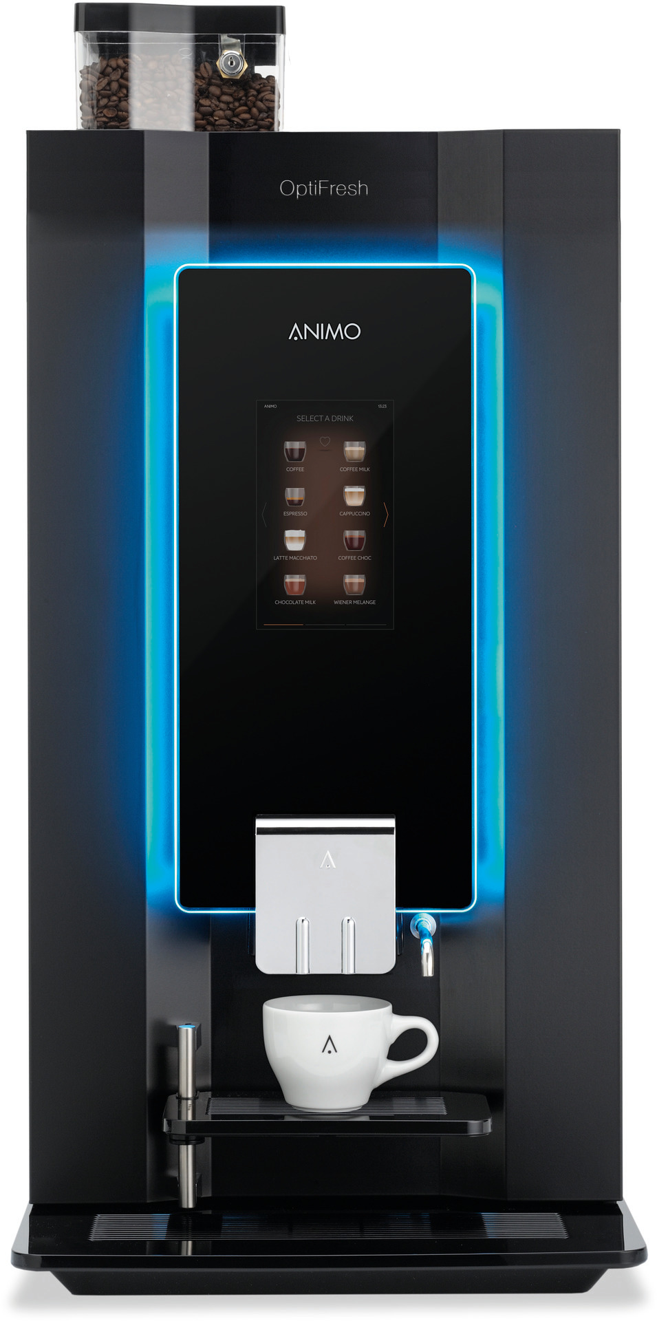 Kaffeevollautomat 1x2,20 l + 2x2,30 l / OptiFresh Bean 3 Touch / schwarz